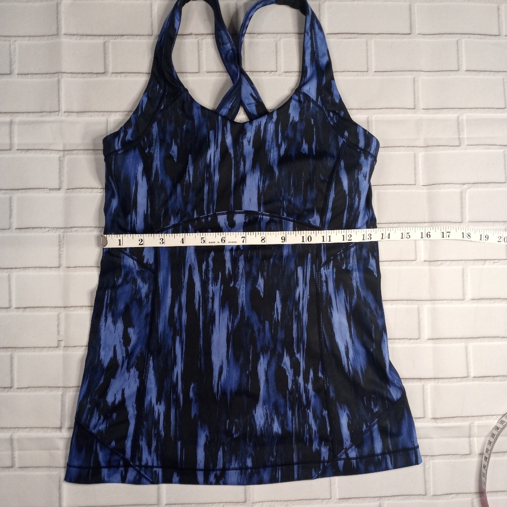 LULULEMON KANTO CATCH ME TANK TOP  PAINTED ANIMAL BLUE SIZE 6. - Picture 11 of 13